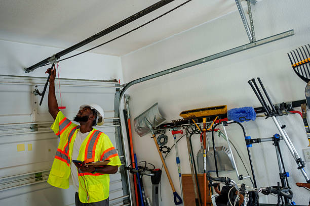 Professional Garage Door Installation technician working in Lochmoor Waterway Estates, FL